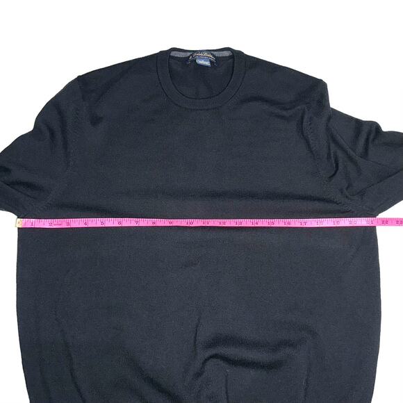 SOLD 💕Brooks Brothers Extra Fine Italian Merino Wool Crew Neck Black Sweater - Picture 6 of 8
